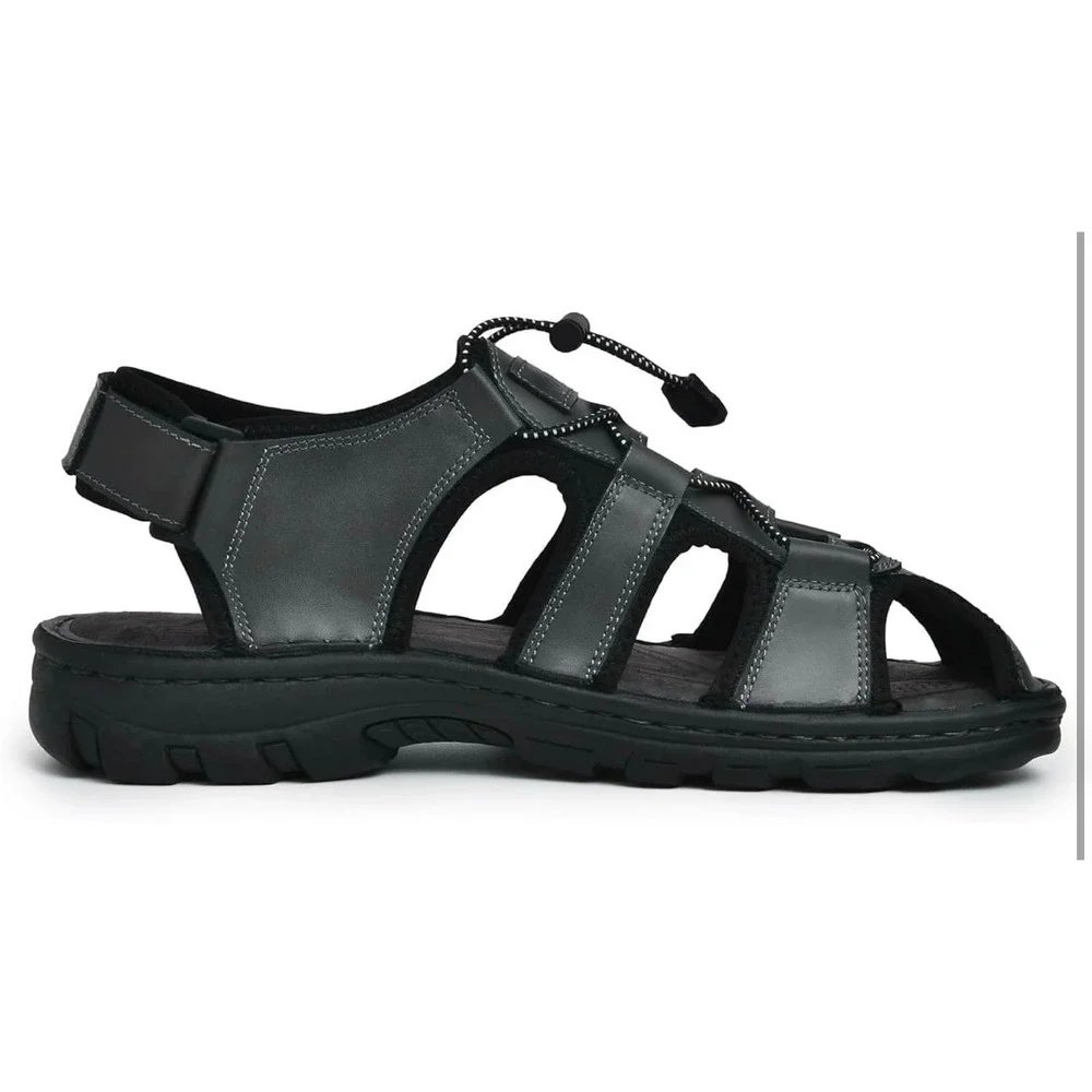 OKKO Mens Leather Sandals Athletic Fisherman Sandal Casual Summer Shoes for Men